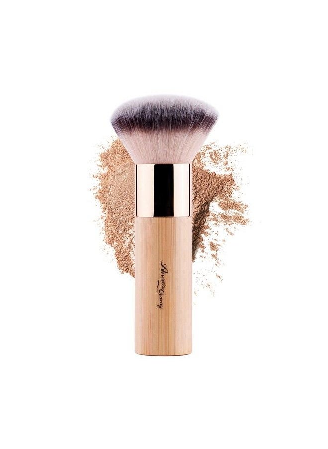 ANNE'S GIVERNY Makeup Foundation Sponge Brush Bronzer Loose Powder Blush Finish Airbrush Buffer Contour Kabuki Blender (Bamboo)  - Image 2