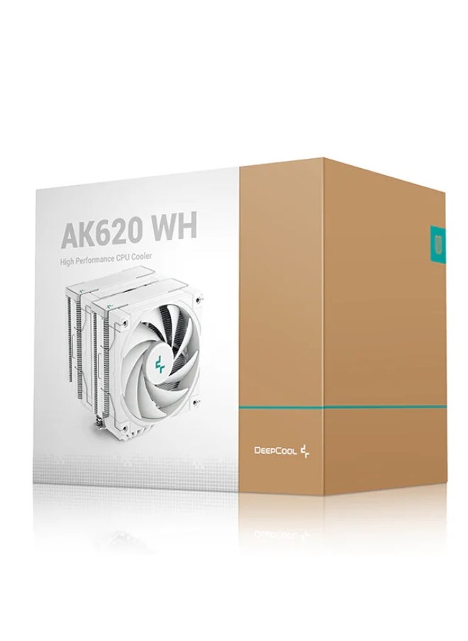 DEEPCOOL - AK620 WH High-Performance CPU Cooler – Dual-Tower Heatsink with Six Copper Heat Pipes, Dense Fin Array & Dual 120mm FDB Fans for Maximum Cooling Efficiency & Silent Operation - Image 1