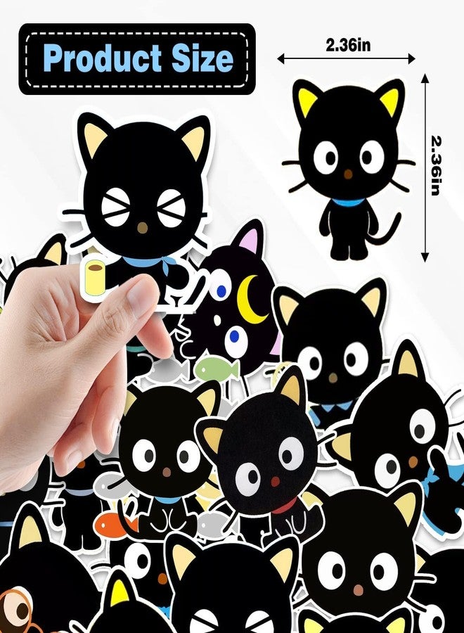 AOKLEY 44PCs Black Cat Stickers Cute Kawaii Japanese Anime Stickers Kids and Adult for Laptop Guitar Skateboard Home Decor School Rewards Birthday Party DIY Decor - Image 5