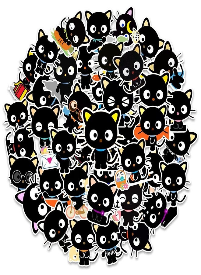AOKLEY 44PCs Black Cat Stickers Cute Kawaii Japanese Anime Stickers Kids and Adult for Laptop Guitar Skateboard Home Decor School Rewards Birthday Party DIY Decor - Image 1