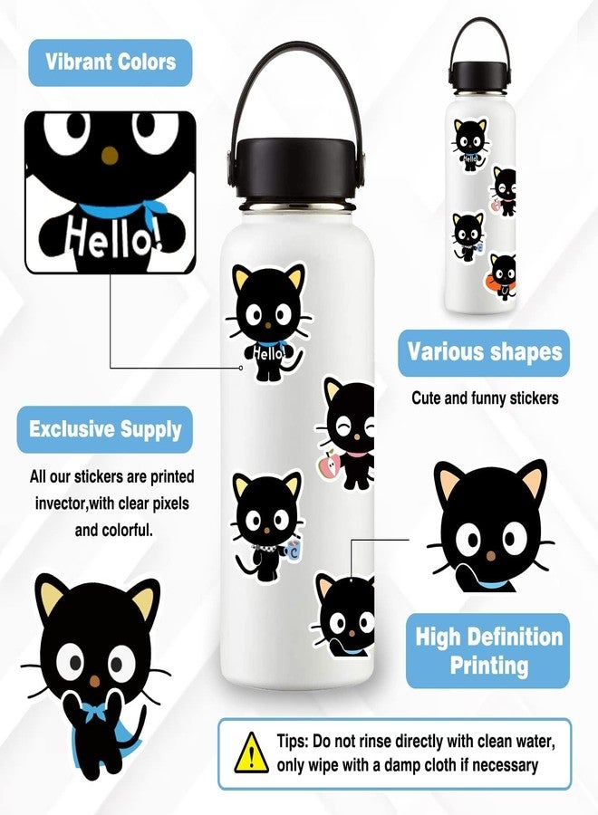 AOKLEY 44PCs Black Cat Stickers Cute Kawaii Japanese Anime Stickers Kids and Adult for Laptop Guitar Skateboard Home Decor School Rewards Birthday Party DIY Decor - Image 4