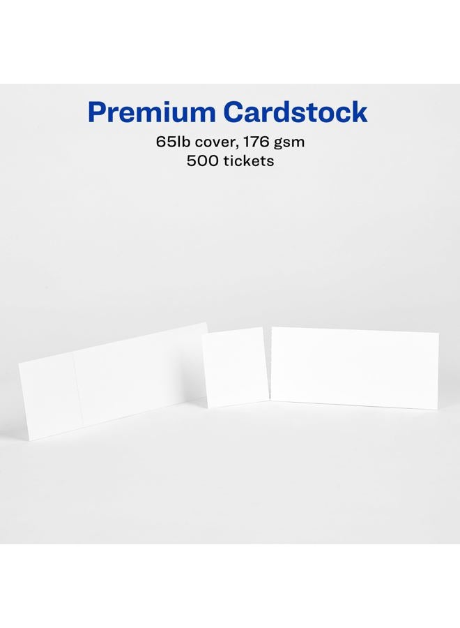 AVERY Matte White Printable Tickets with Tear-Away Stubs, 1-3/4 x 5-1/2, Pack of 500 (16795) - Image 5