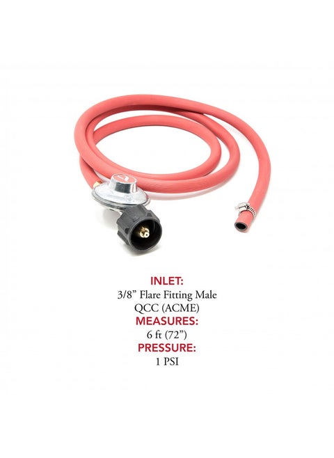 Gas One 2102 New Improved 6 ft Low Pressure Propane Regulator and Hose Connection Kit for LP/LPG Most LP/LPG Gas Grill, Heater and Fire Pit Table,Brown/A