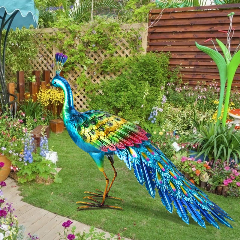 chisheen Metal Peacock Statue Garden Decor Yard Art Sculpture Outdoor Decoration for Lawn,Patio,Backyard,Housewarming Birthday Gifts for Women,Mom,Grandma - Image 5