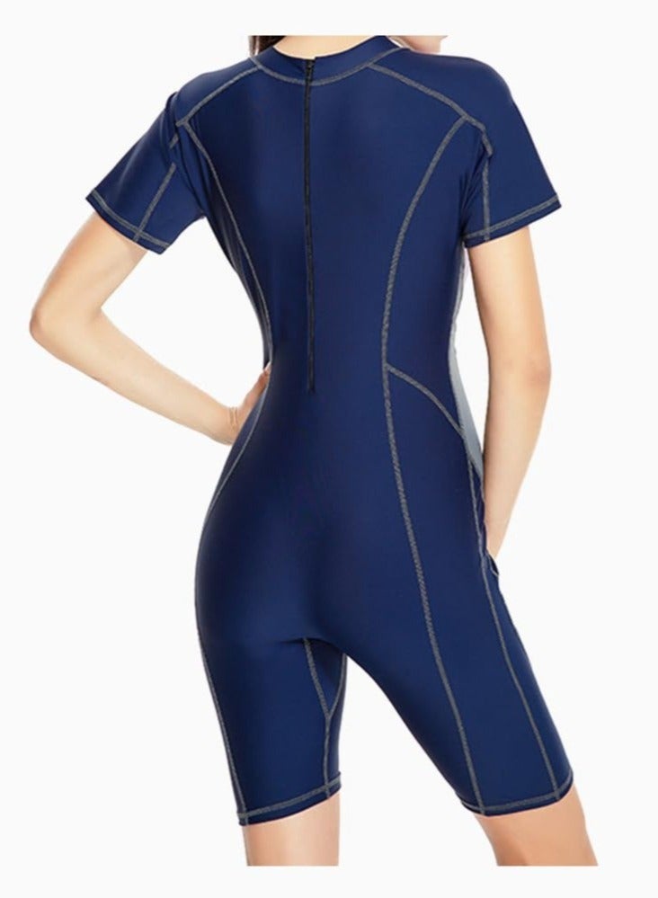 Generic Women Swimsuit, Sport Swimsuit, Women'S Quick-Drying Conservative Swimsuit, Swimsuit Short Sleeve Shorts Bathing Suit for Swimwear, Beach, Swimming Size L  - Image 2