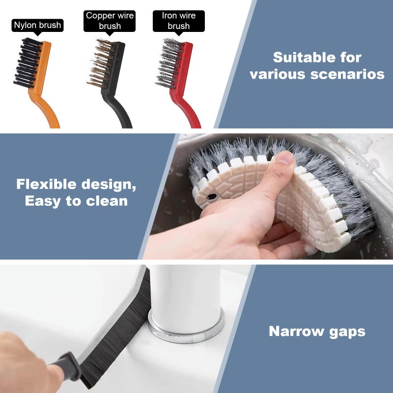 MAKIOTEKO 15 Pcs Window Groove Cleaning Brush Tool, Door Window Track Cleaner Groove Gap Cleaning Tools Crevice Cleaning Brush Gap Scrub Brush for Shutter Sliding Door Keyboard Tile Lines Sill Car Vents - Image 5