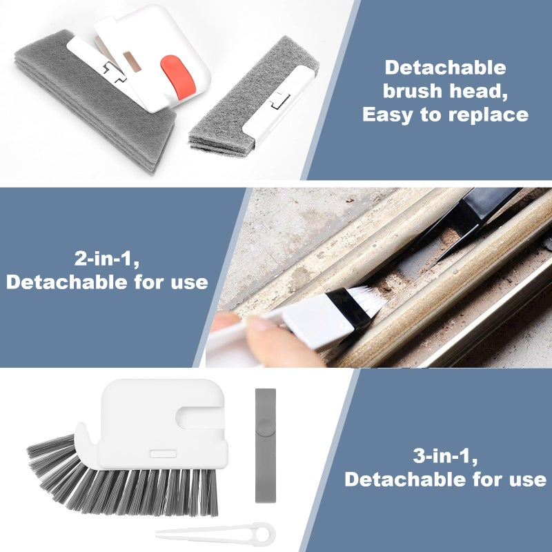 MAKIOTEKO 15 Pcs Window Groove Cleaning Brush Tool, Door Window Track Cleaner Groove Gap Cleaning Tools Crevice Cleaning Brush Gap Scrub Brush for Shutter Sliding Door Keyboard Tile Lines Sill Car Vents - Image 4
