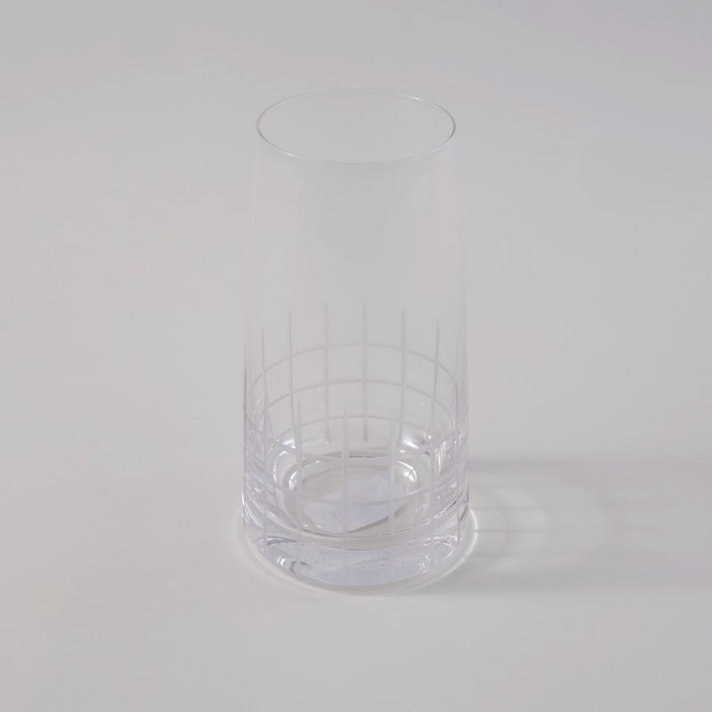 La Mesa 4 Pcs Highball Glass Set, Clear With Cutting Line 8*8*15 Cm - Image 4