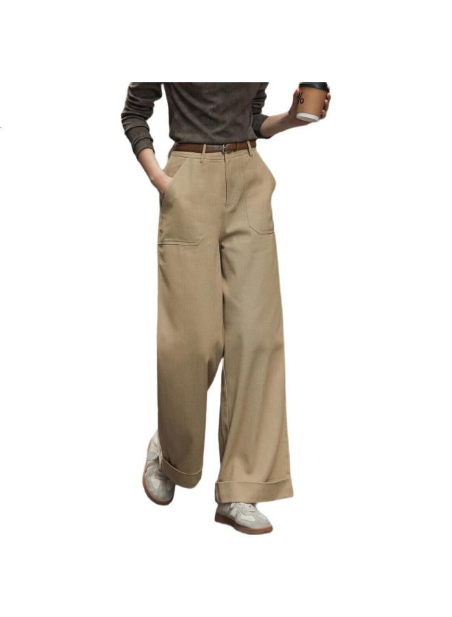 dme Demna【Artistic Cloud Cotton】Spring Loose Fit Commuter Big Pocket Trousers Comfortable Covering Meat Casual Pants For Women - Image 2