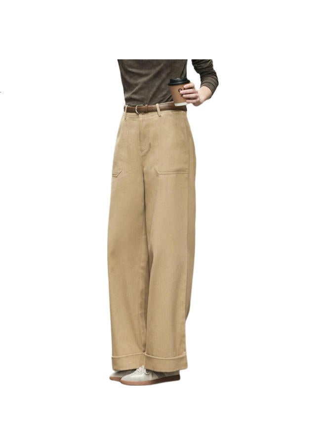 dme Demna【Artistic Cloud Cotton】Spring Loose Fit Commuter Big Pocket Trousers Comfortable Covering Meat Casual Pants For Women - Image 3