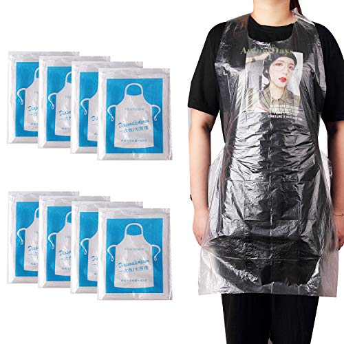 JIAKAI 23 x 37 inches Clear Polyethylene Waterproof Disposable Aprons For Cooking, Serving, Painting or Dish-Washing-100pcs - Image 5