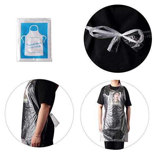 JIAKAI 23 x 37 inches Clear Polyethylene Waterproof Disposable Aprons For Cooking, Serving, Painting or Dish-Washing-100pcs - Image 4