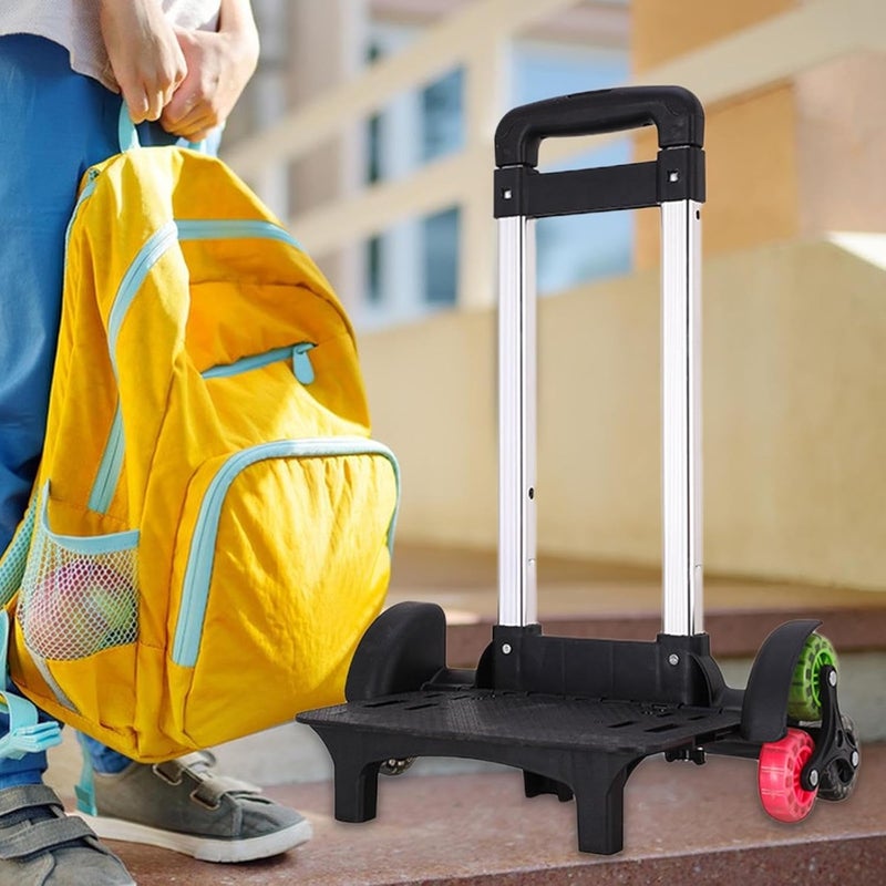 Trolley Cart Luggage Cart with Wheels, 6 Wheels,Wheeled Cart Stair Climber Folding Hand Truck for Boxes Show Exhibitors Kids, Black - Image 2