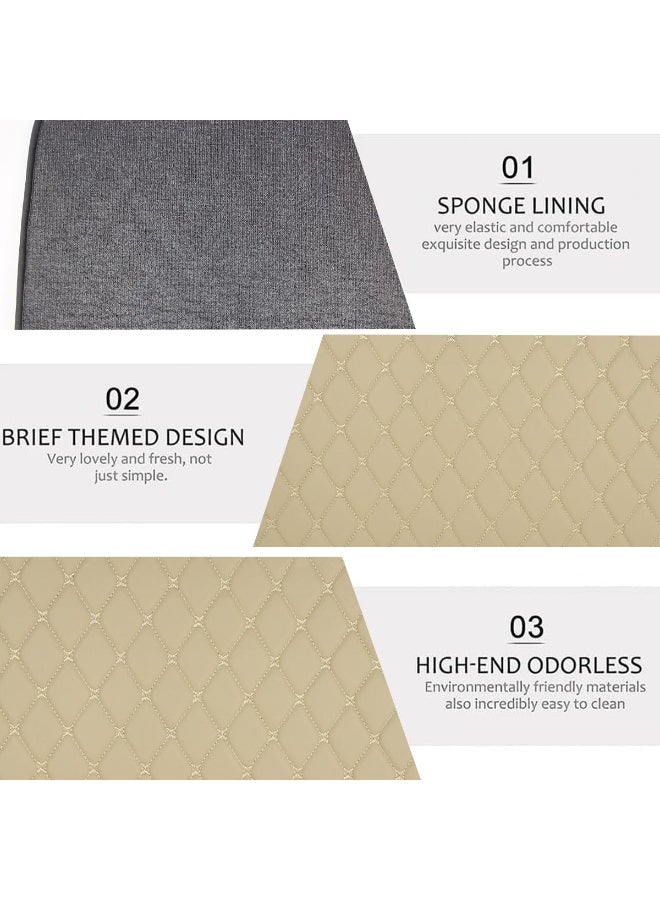 5Pcs Luxury Leather Car Floor Mats Set Beige, Waterproof Odorless Anti-Slip Carpet with 5-Layer Protection, Front & Rear Universal Fit, Easy to Clean, Durable Wear-Resistant Padding for Cars, SUVs, Trucks, Beige Interior Accessories - Image 5