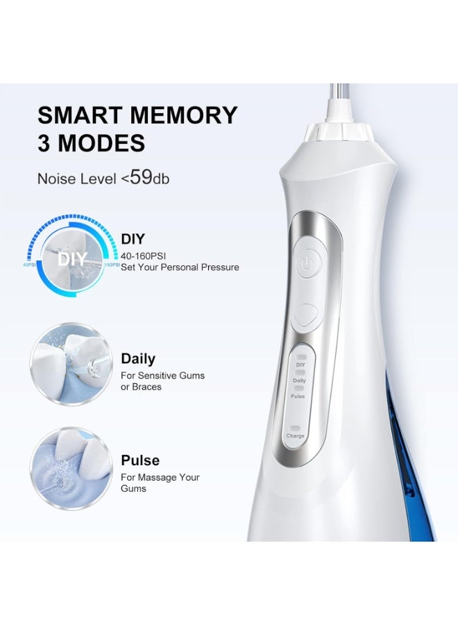 Seago Water Dental Flosser Oral Irrigator with 3 Modes，Cordless Water Teeth Cleaner with 5 Jet Tips，IPX7 Waterproof Rechargeable Portable Powerful Flosser for Teeth for Travel & Home Braces - Image 3