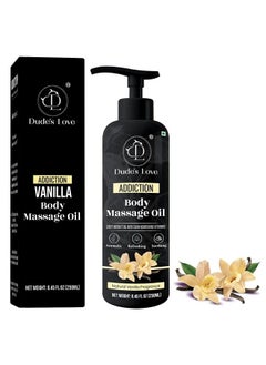 Organic - Vanilla Edible Full Body Massage Oil - No Stain & Non-Sticky | with Fractionated Coconut Oil, Vanilla & Jasmine Oil, Date Night | Massage Oil for Massage Therapy - 8.45 Fl Oz
