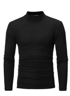 Loquat Men's New Simple Long Sleeve Solid Color T-shirt  - Image 1