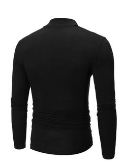 Loquat Men's New Simple Long Sleeve Solid Color T-shirt  - Image 2