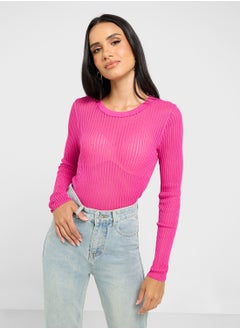 Ginger Light Weight Fitted Ribbed Sweater  - Image 1
