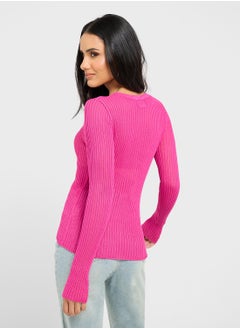 Ginger Light Weight Fitted Ribbed Sweater  - Image 2
