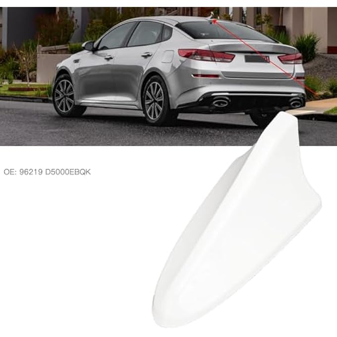 rayihni Roof Antenna Cover, Car Sharks Fin Antenna Cover 96219 D5000EBQK Roof Aerial Base Replacement (White) - Image 3