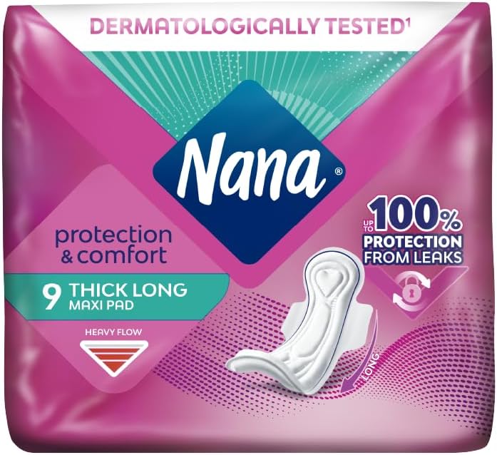 Nana Maxi Thick Long Sanitary Pads - 9 Count - Image 1