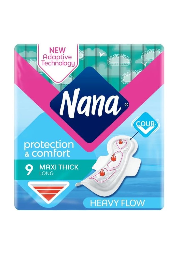 Nana Maxi Thick Long Sanitary Pads - 9 Count - Image 2
