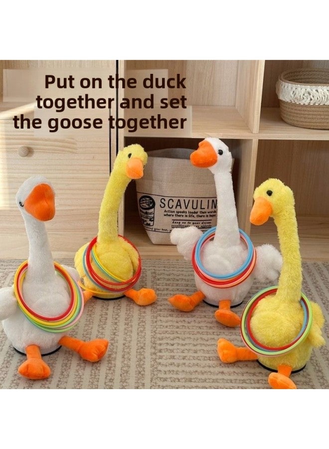 Ring Game Set Big Goose Set I Duck Don't Pour Duck Doll Shook His Head Goose Electric Ring Stall Toy Wholesale-Specifications:Pink Swinging Goose  - Image 2