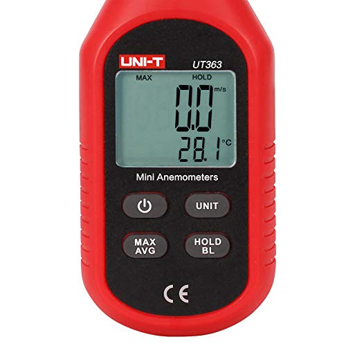 UNI-T UT363 Handheld Anemometer Wind Speed Meter Wind Chill Air Temperature Gauge -14°F to 122°F (-10°C to 50°C) with LCD Backlit Max/Avg Data Hold - Image 3
