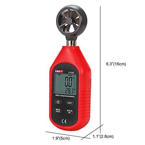 UNI-T UT363 Handheld Anemometer Wind Speed Meter Wind Chill Air Temperature Gauge -14°F to 122°F (-10°C to 50°C) with LCD Backlit Max/Avg Data Hold - Image 5