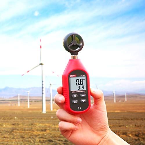 UNI-T UT363 Handheld Anemometer Wind Speed Meter Wind Chill Air Temperature Gauge -14°F to 122°F (-10°C to 50°C) with LCD Backlit Max/Avg Data Hold - Image 2