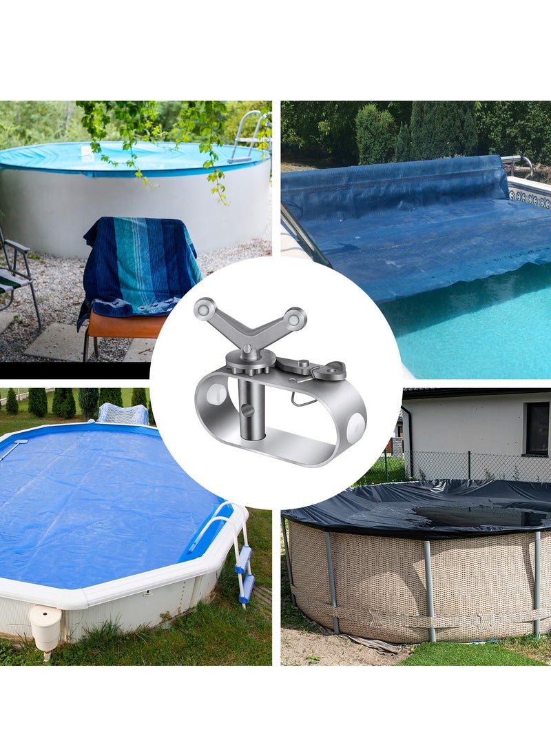 SOLARAE Swimming Pool Cover Winch for Above Ground Swimming Pool Oval Swimming Pools Winter Cover Heavy Duty Aluminum Constructed Winch Ratchet Cable Tightener (2pcs) - Image 5