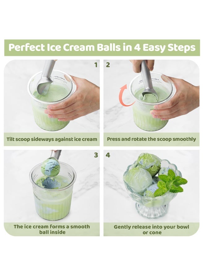 Ice Cream Scoop with Confortable Handle and Easy to Release, Professional Metal Ice Cream Spoon, Heavy Duty Durable Design, Easy Clean - Image 4