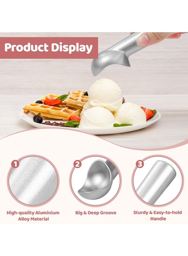 Ice Cream Scoop with Confortable Handle and Easy to Release, Professional Metal Ice Cream Spoon, Heavy Duty Durable Design, Easy Clean - Image 3