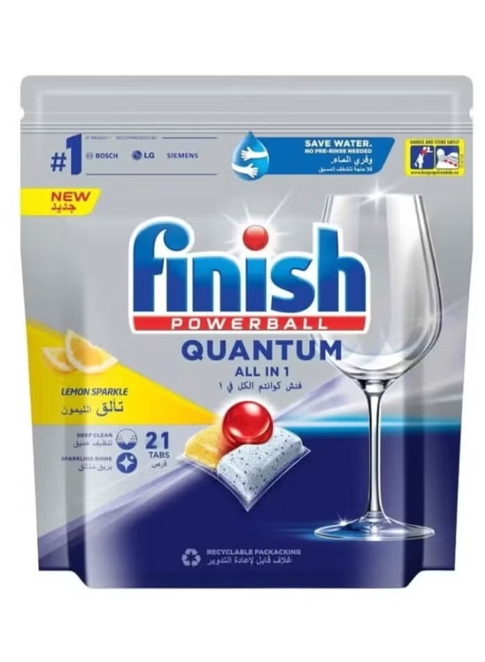 Venexx finish Powerball Quantum All In 1 Dishwashe Lemon Sparkle - Image 1