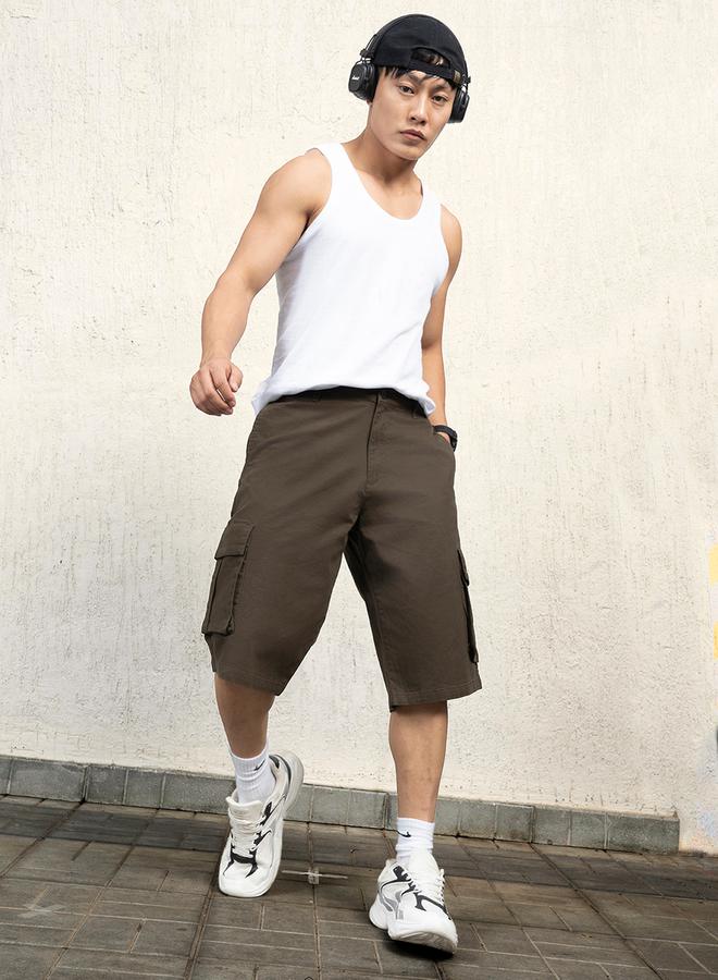 Hubberholme Relaxed Fit Cargo Shorts with Pockets by Styli - Image 4