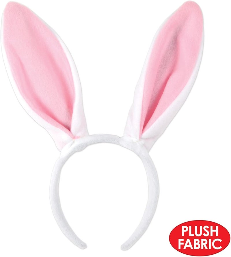 Beistle SoftTouch Bunny Ears white  pink Party Accessory 1 count 1Pkg - Image 4