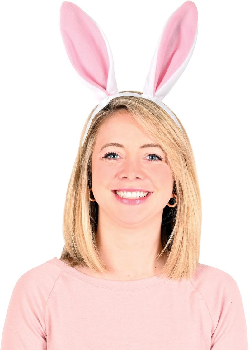 Beistle SoftTouch Bunny Ears white  pink Party Accessory 1 count 1Pkg - Image 2