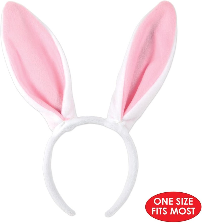 Beistle SoftTouch Bunny Ears white  pink Party Accessory 1 count 1Pkg - Image 3