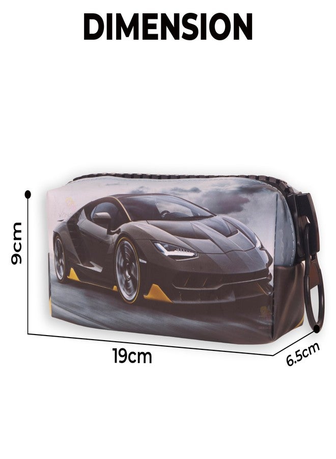 WISHKEY Luxury Car Theme Pencil Pouch for Kids, Stylish Zipper Pencil Box for Storing Stationery Items, Large Capacity Stationery Organizer Pouch for School Students (Pack of 1, Assorted) - Image 3