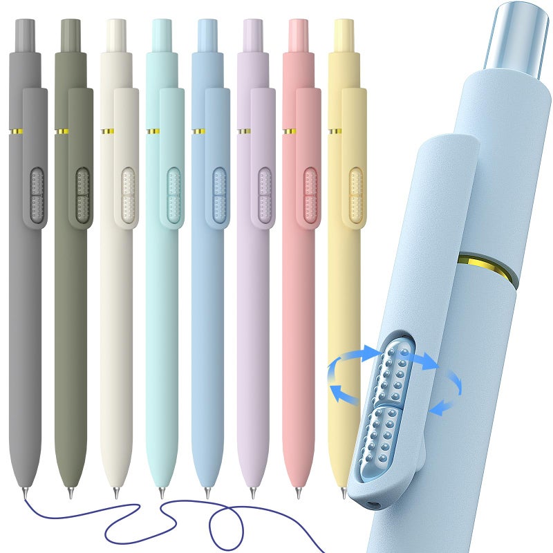 Hiacry 8 Pack Blue Ink Gel Pensï¼ŒQuick-Dry 0.7mm Fine Point Fidget Pens for Smooth Writing, Journaling & Drawing, Aesthetic Gradient Color Pens for Women, School & Office Supplies (Gradient-Blue Ink) - Image 1