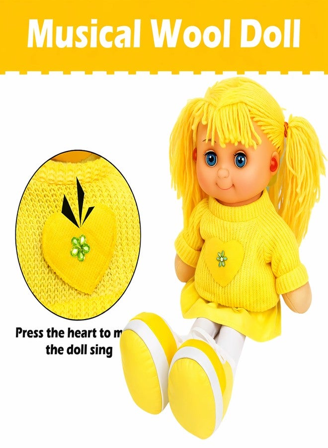 VGRASSP Beautiful Fluffy Smiling Wool Doll Toy for Girls with Lights and Music - Soft and Cute - 36 cms - Multicolor - Image 4