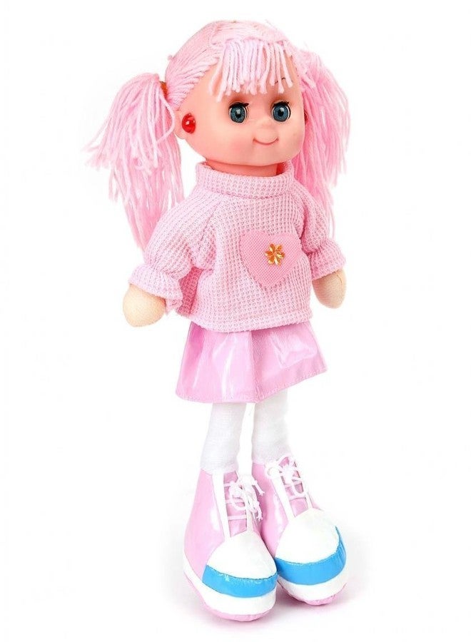 VGRASSP Beautiful Fluffy Smiling Wool Doll Toy for Girls with Lights and Music - Soft and Cute - 36 cms - Multicolor - Image 1