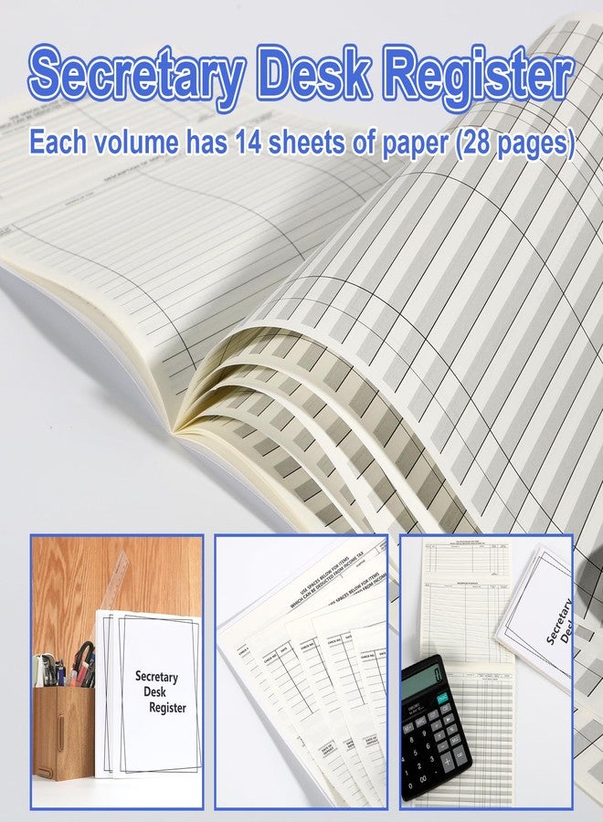 WANGDEFA 5 Pieces Checkbook Transaction Register 6.4 * 8.25inch Secretary Deskbook Check Register Check Desk Registers Executive Business Deskbook for Office - Image 3