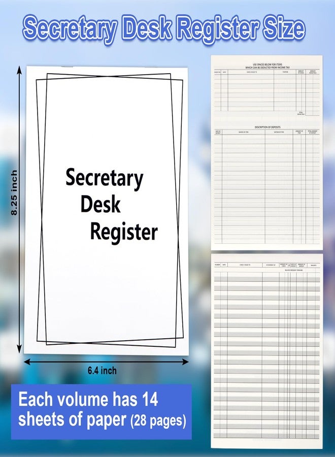 WANGDEFA 5 Pieces Checkbook Transaction Register 6.4 * 8.25inch Secretary Deskbook Check Register Check Desk Registers Executive Business Deskbook for Office - Image 2