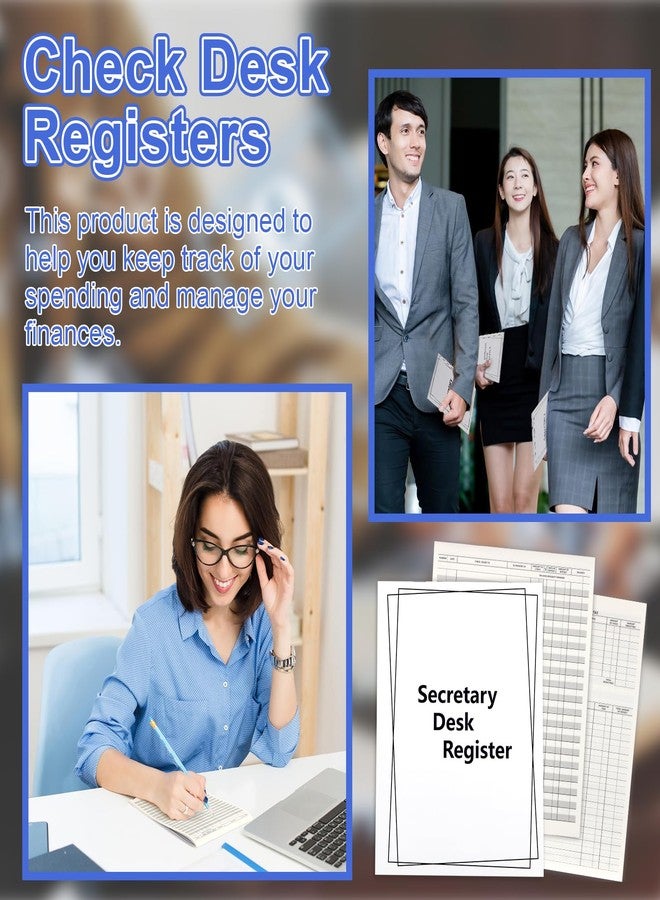 WANGDEFA 5 Pieces Checkbook Transaction Register 6.4 * 8.25inch Secretary Deskbook Check Register Check Desk Registers Executive Business Deskbook for Office - Image 5