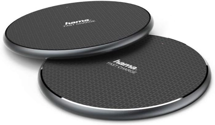 Hama QI-FC10 Wireless Charger (Set of 2), 10W Fast Qi Charging Pad, Micro-USB, LED Indicator, Metal Body, Compatible with iPhone & Samsung – Black - Image 3