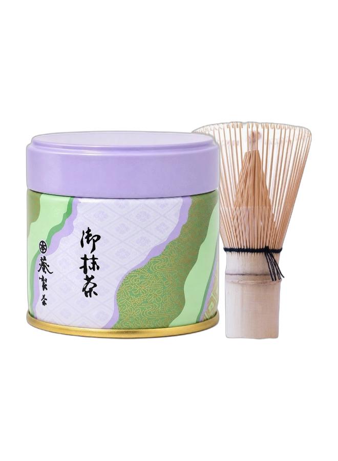 AOI Japanese Pure Matcha Powder 30g + Bamboo Matcha Whisk Set 2 Pieces | Japanese Matcha Preparation Bundle - Image 1