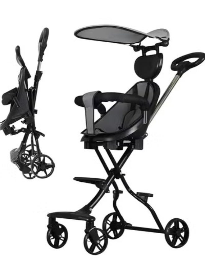 Lightweight Auto-Fold Baby Travel Stroller – Compact Kids Stroller with Adjustable Multi-Position Seat & Sunshade Canopy