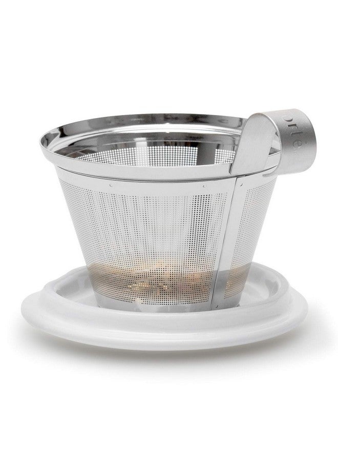 Tea Forte Tea Forte Noir Double-Walled Ceramic Kati Cup with Removable Stainless Steel Infuser Basket and Lid, Steeps 12 oz Loose Leaf Tea, Lid and Cup Dishwasher & Microwave Safe  - Image 5